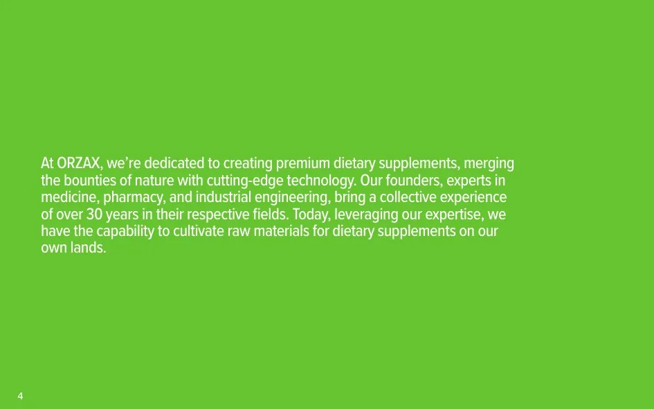 Orzax Food Supplements catalog page 4