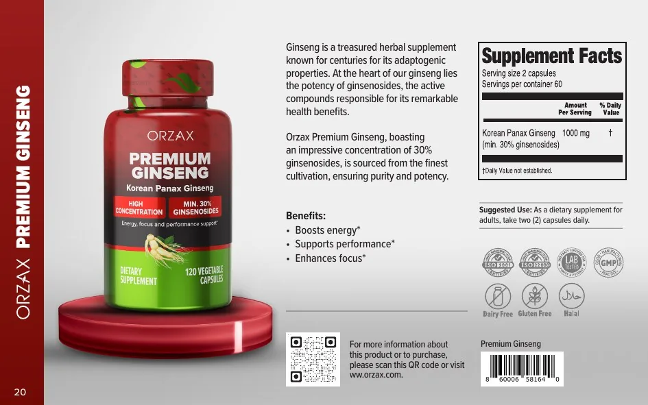 Orzax Food Supplements catalog page 20