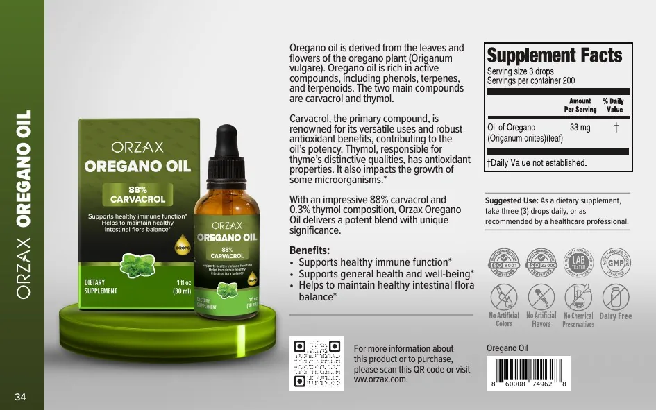 Orzax Food Supplements catalog page 34